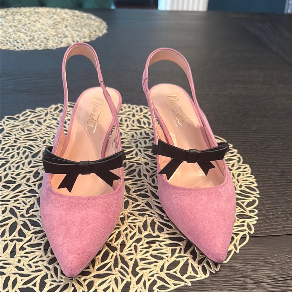 Nanette Lepore Pink and Black Heels with Slingback